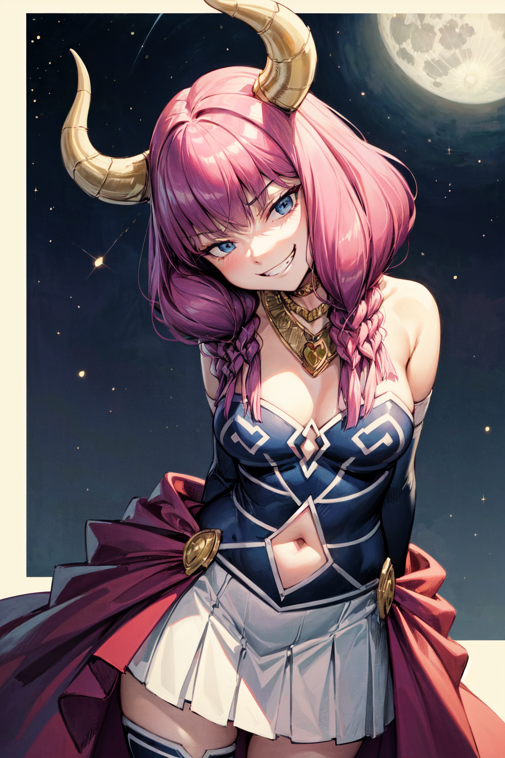 01093-2922472480-masterpiece,best quality,1girl,AuraFrieren,horns,twin braids,necklace,strapless shirt,navel cutout,white skirt,red waist cape,el.png